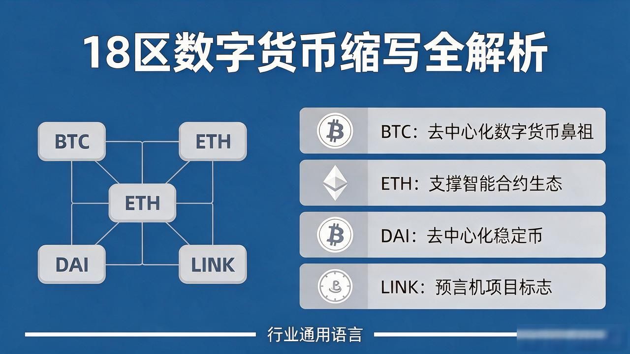 18区数字货币缩写全解析，新手必收藏！