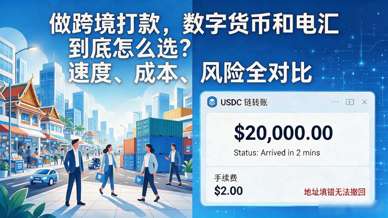 做跨境打款，数字货币和电汇到底怎么选？速度、成本、风险全对比