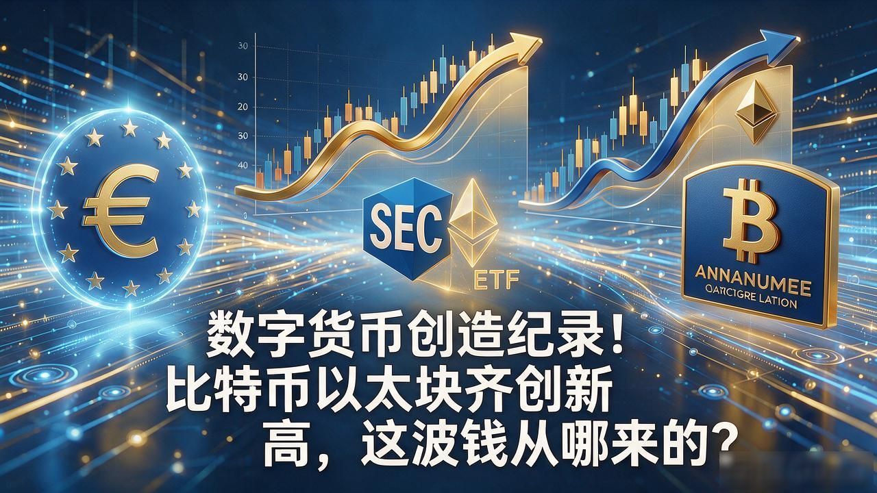 数字货币创造纪录！比特币以太坊齐创新高，这波钱从哪来的