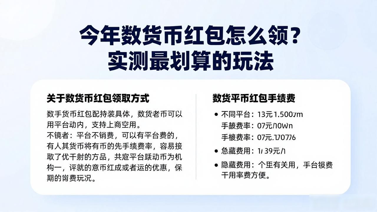 今年数字货币红包怎么领？实测最划算的玩法