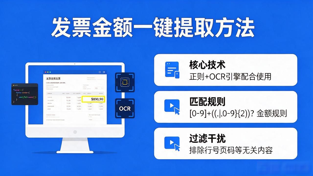 发票收据里的钱数怎么一键抠出来？