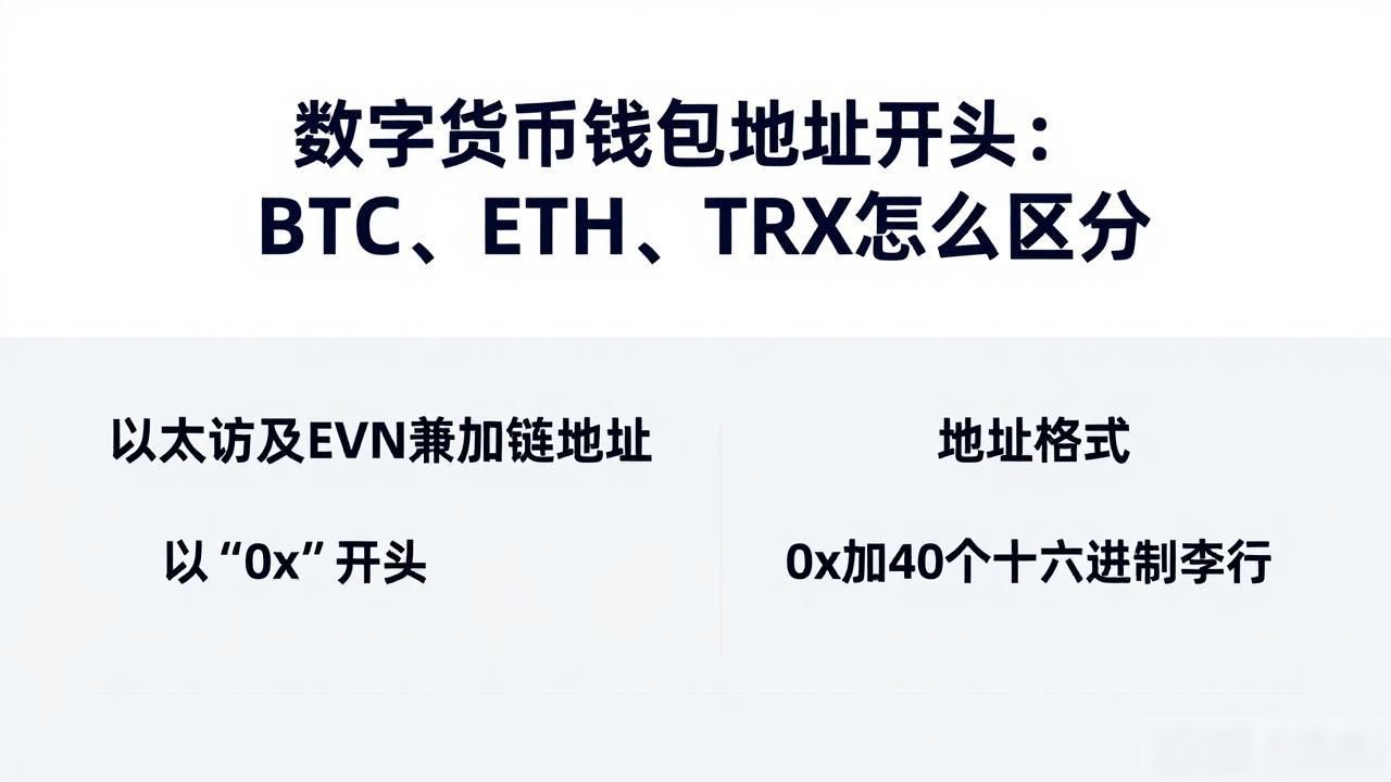 数字货币钱包地址开头大全：BTC、ETH、TRX怎么区分